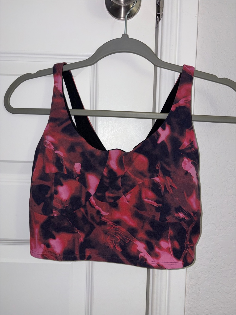 lululemon athletica Pink & Black Printed Sports Bralette